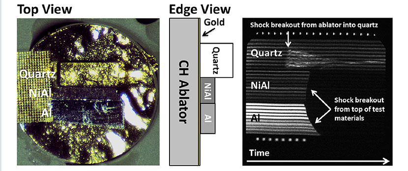 Top view of an as-built steady-shock target