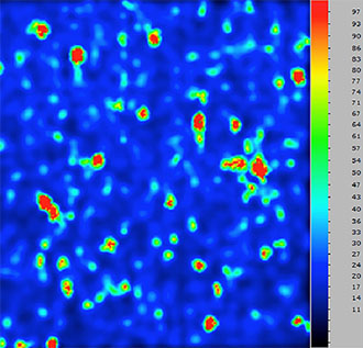 Zr elemental map of ZrO2 particles on collodion