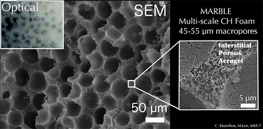 Figure     6.    Engineered    foam    with    prescribed    voids     that    will    be    used    to    control    the    homogeneity    of    mix    in    future     experiments    to    test    the    PDF    burn    model . 